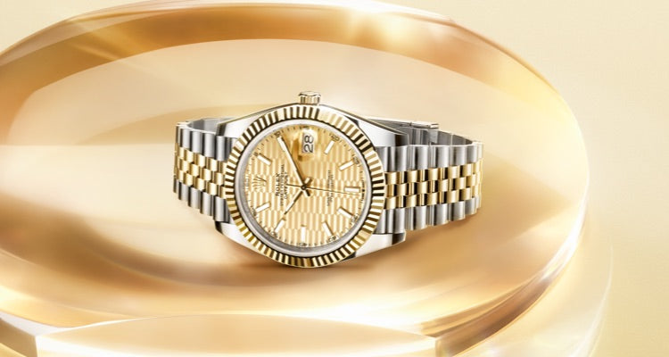 Rolex Datejust with Gold Dial at Fink's Jewelers