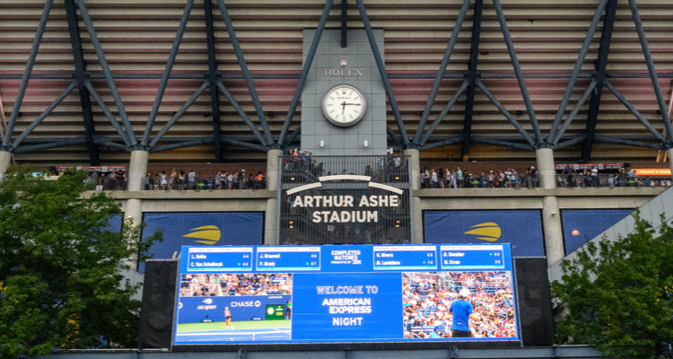Rolex Partners with Tennis with a Clock on the Arthur Ashe Stadium During the US Open