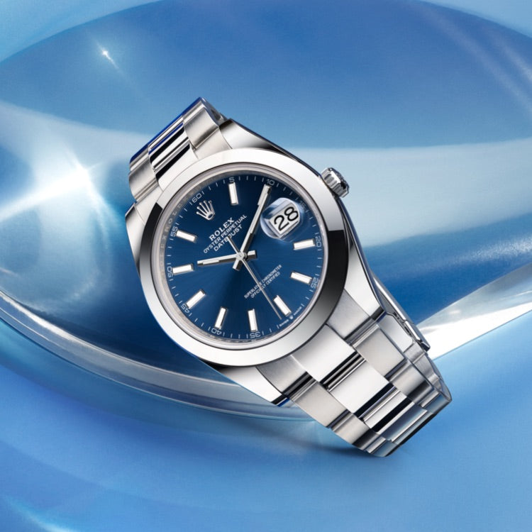 Rolex Datejust with Blue Dial at Fink's Jewelers