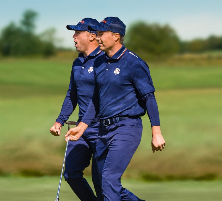 Two Golfers Participate in the Ryder Cup Golf Tournament