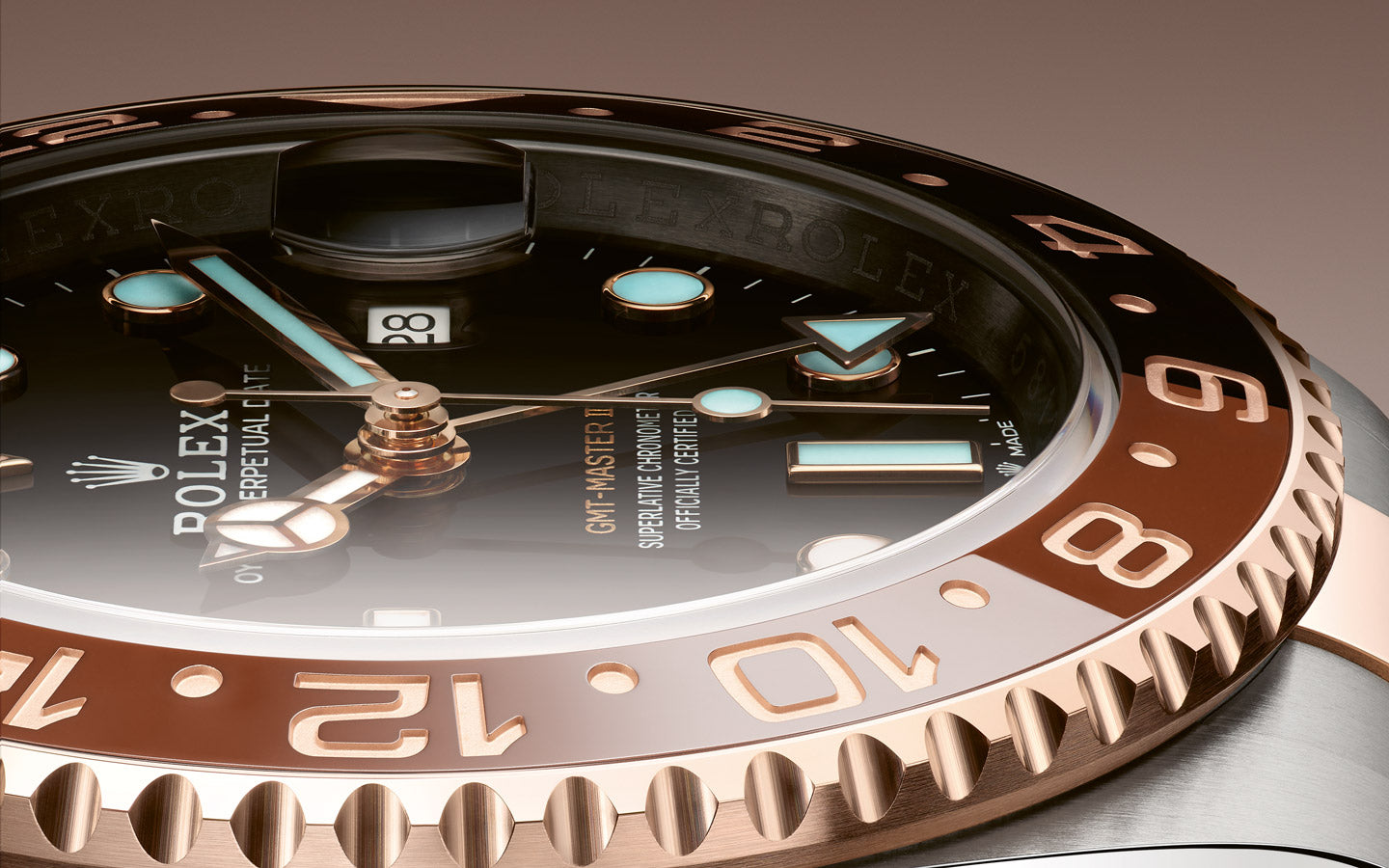 Rolex Oyster Perpetual GMT-Master II Bezel and Watch Face Detail at Fink's Jewelers