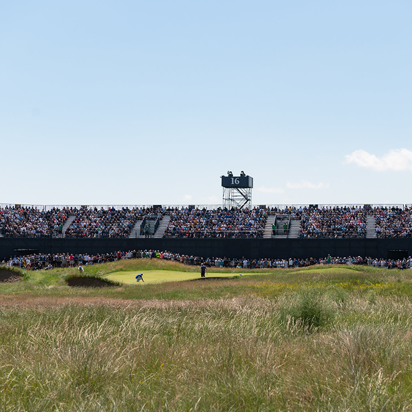 Golfers at the US Open 16th Hole