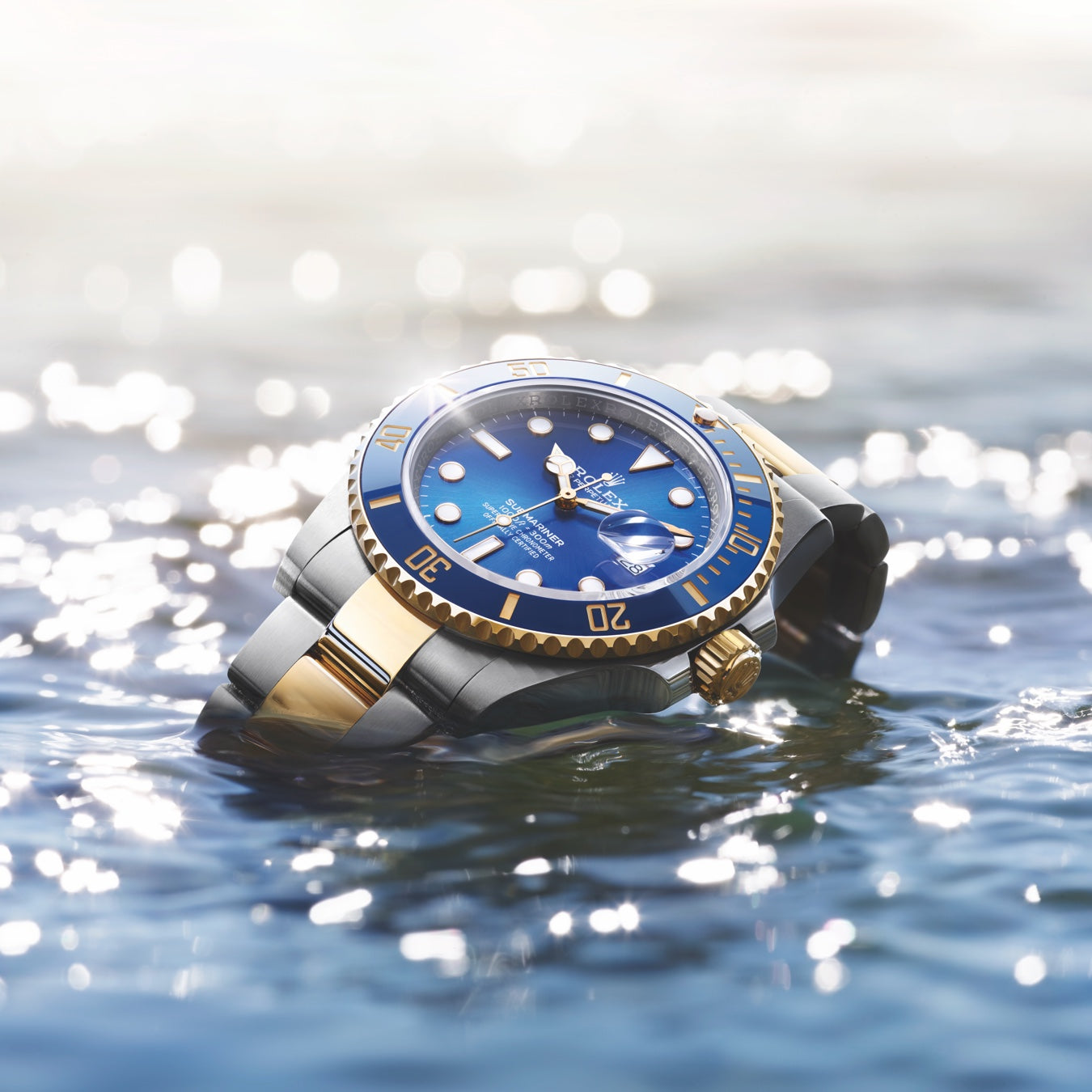 Rolex Submariner with Blue Dial in Sparkling Water