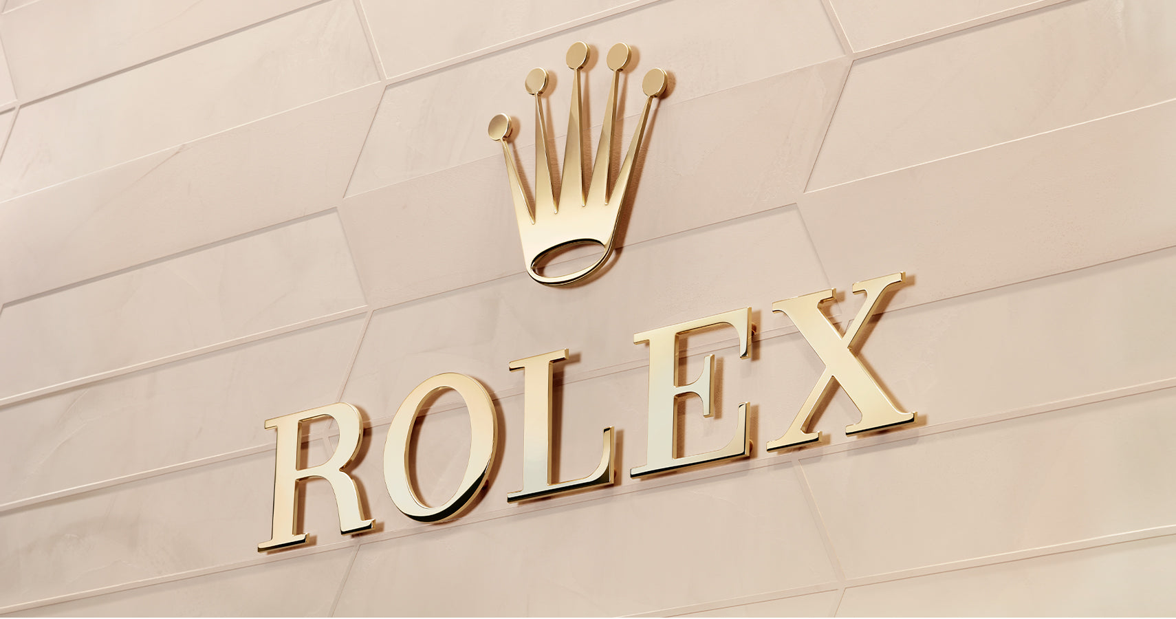 Display Wall with Gold Rolex Crown Logo