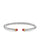 Cable Flex Bracelet in Sterling Silver with 14K Yellow Gold and Rhodolite Garnet, 4mm