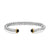 Cable Cuff Bracelet in Sterling Silver with 14K Yellow Gold and Black Onyx, 6mm, Size Large