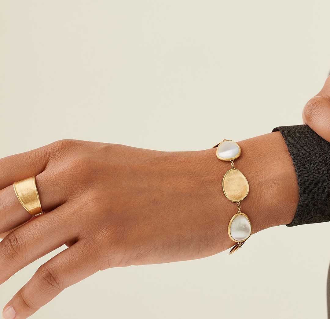 Marco Bicego Gold Mother of Pearl Station Bracelet | Fink's