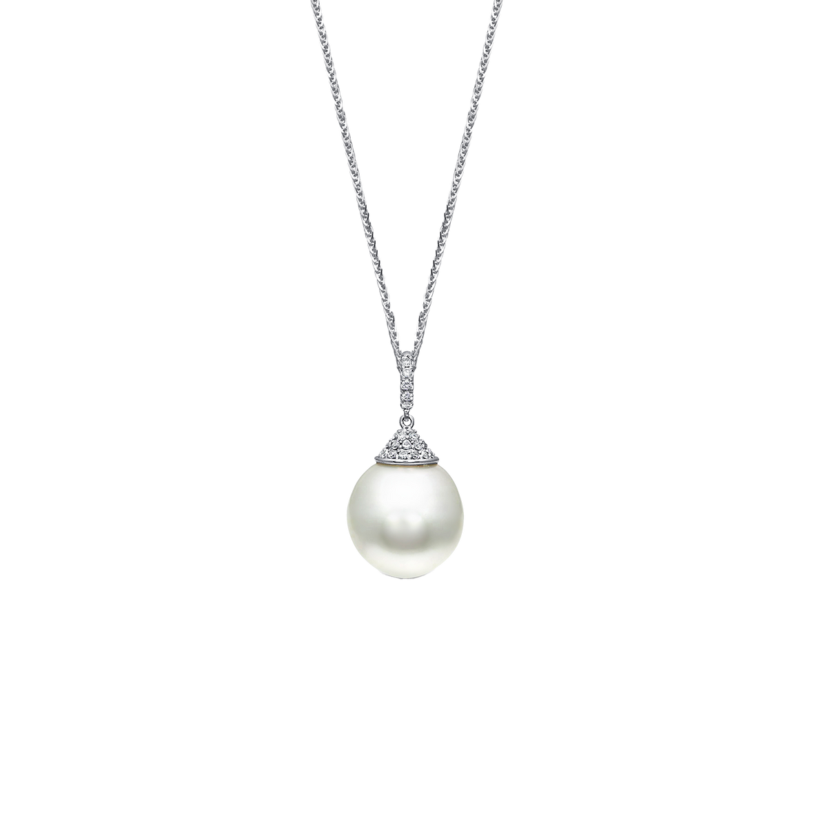 White Gold Pearl and Diamond Necklace | Fink's Jewelers