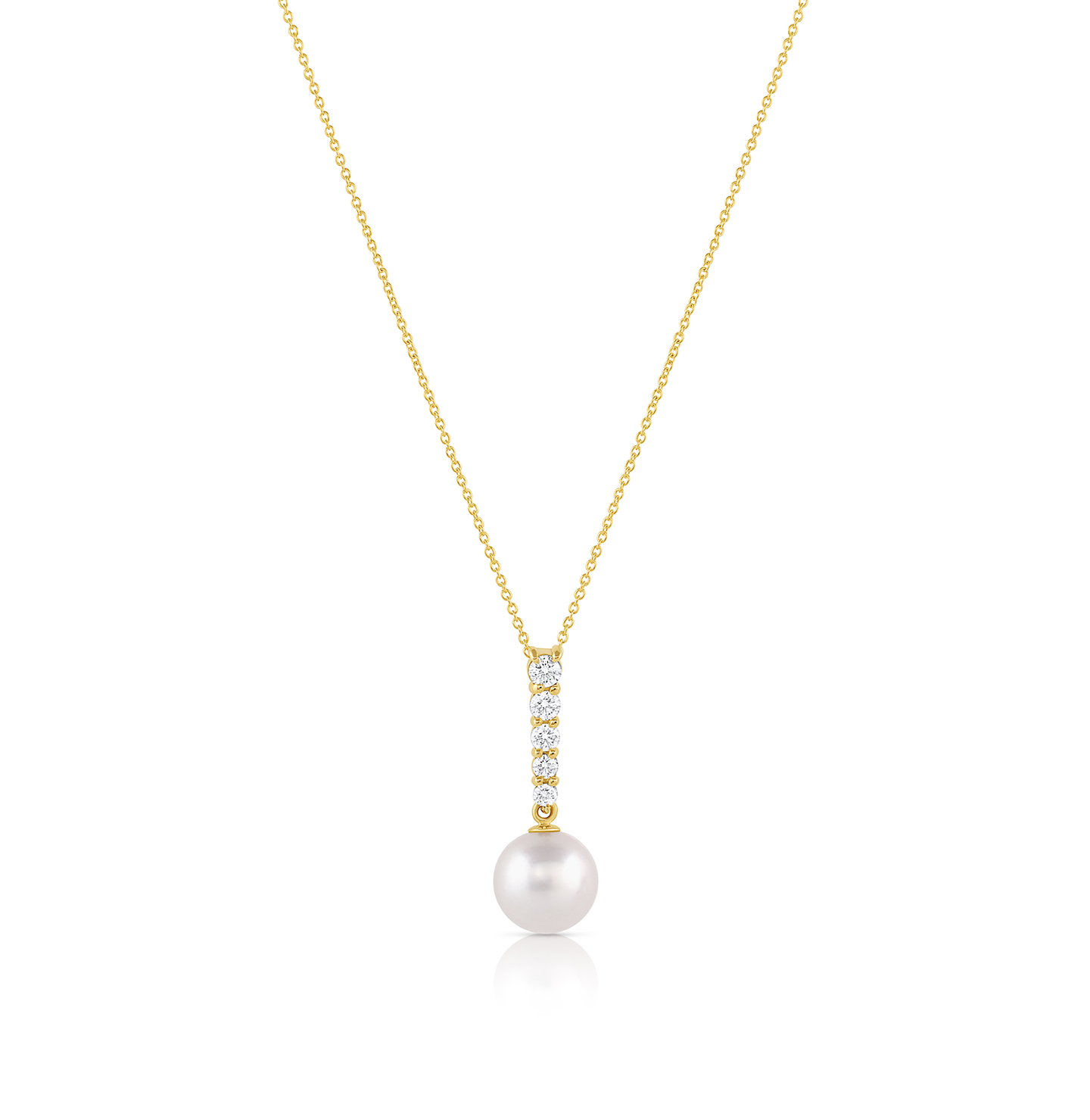 Sabel Collection Yellow Gold Pearl and Diamond Pendant