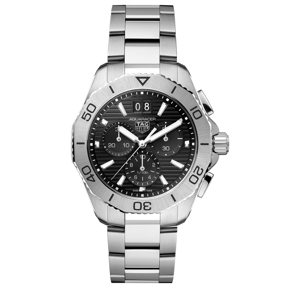 TAG Heuer Professional ブラック ステンレス TAG Heuer Aquaracer 200 Date Watch with a Black Dial | Fink's