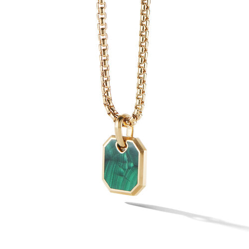 Roman Amulet in 18K Yellow Gold with Malachite, 15mm | Fink's
