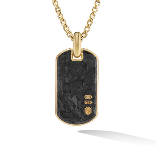 Carbon Tag in 18K Yellow Gold
