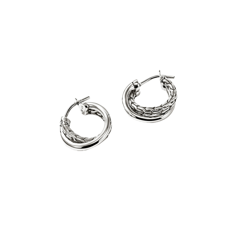 シエリー John Hardy Sterling Silver Crossover Hoop Earrings | Fink's