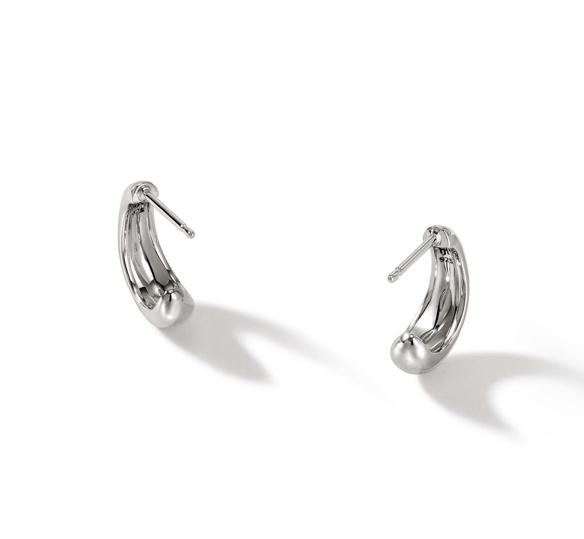 John Hardy Silver Scattered Diamond Hoop Earrings | Fink's