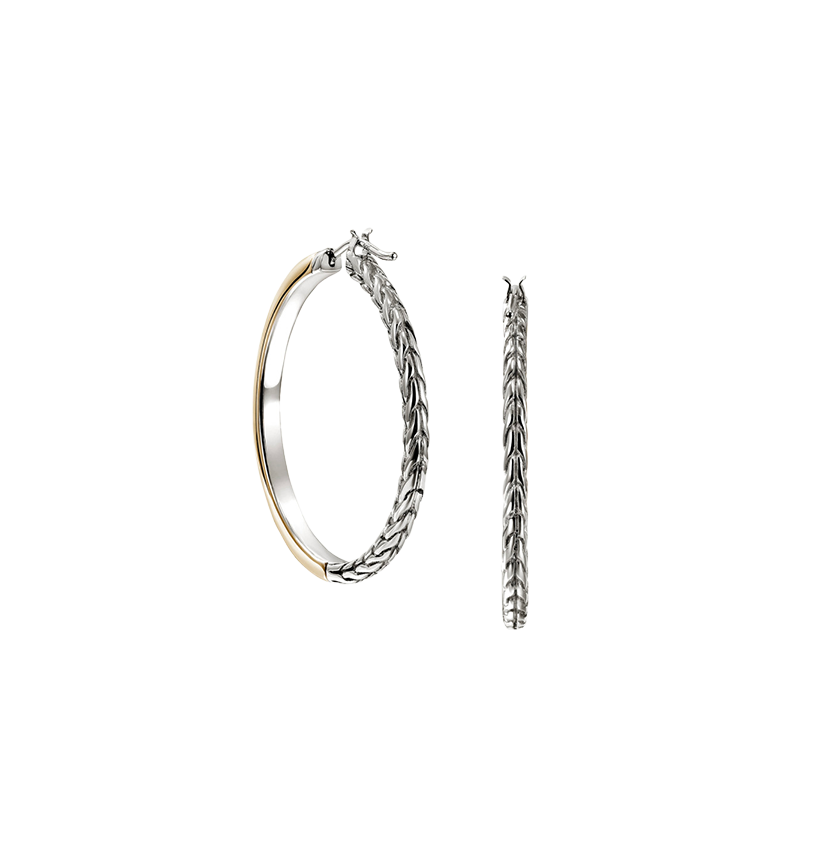 Belle ˖⋆　1002 John Hardy Mixed Metals Hoop Earrings, 30mm | Fink's