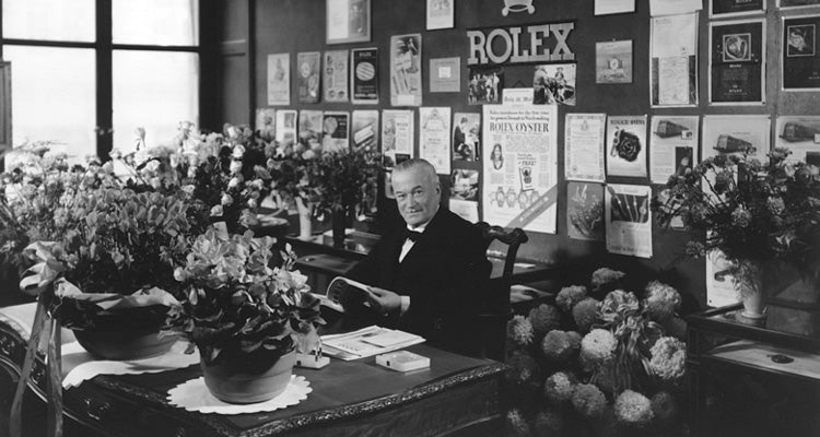 Founder of Rolex, Hans Wilsdorf, in his Office