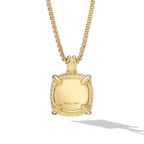 Chatelaine Pavé Bezel Pendant Necklace in 18K Yellow Gold with Blue To
