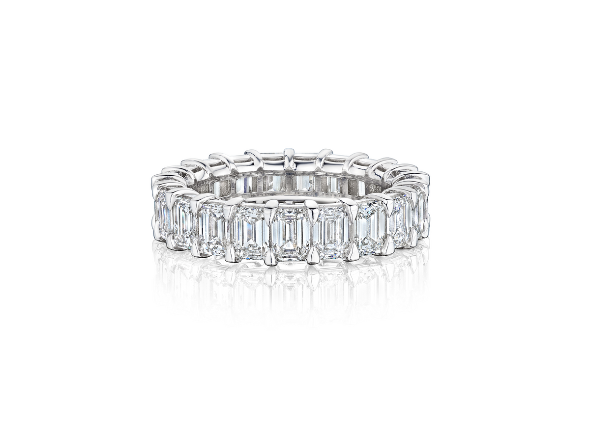 Platinum Emerald Cut Diamond Eternity Band Fink's Jewelers