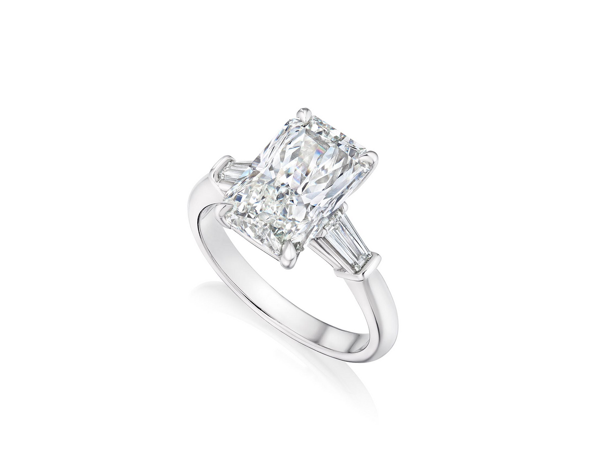 Platinum Radiant Cut Diamond Engagement Ring Fink's