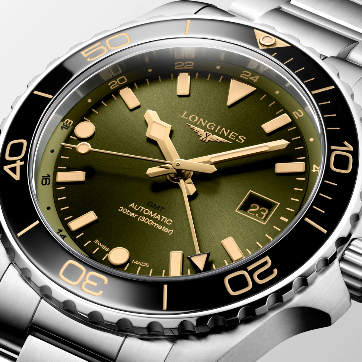 lvrkville　　　　　　 【中古】AQUAQUEST 4×3 カーキ Hydroconquest 43mm Watch with Green Dial | Longines | Fink's