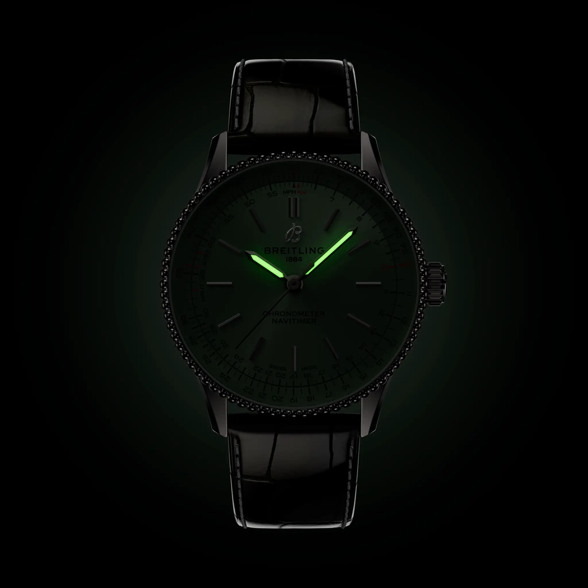 Breitling Navitimer Automatic 36 Green Leather Strap | Fink's
