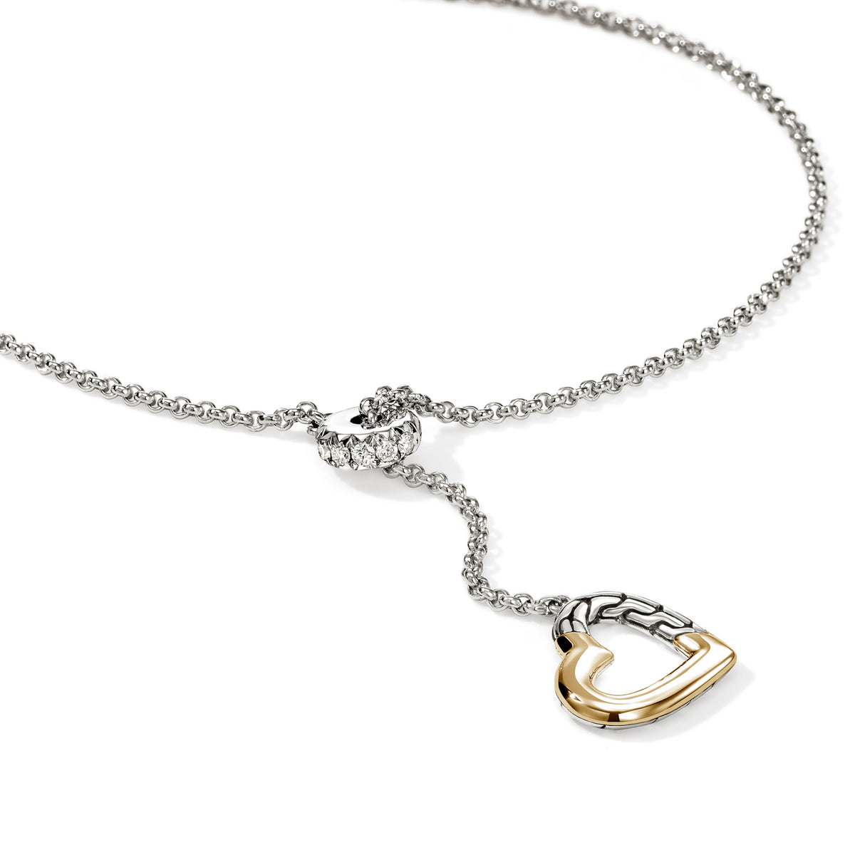 John Hardy Mixed Metals Pavé Diamond Bar Necklace | Fink's