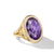Albion Oval Ring in 18K Yellow Gold with Amethyst and Diamonds, 21mm