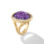 Albion Oval Ring in 18K Yellow Gold with Amethyst and Diamonds, 21mm