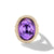 Albion Oval Ring in 18K Yellow Gold with Amethyst and Diamonds, 21mm