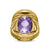 Albion Oval Ring in 18K Yellow Gold with Amethyst and Diamonds, 21mm