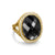 Albion Oval Ring in 18K Yellow Gold with Black Onyx and Diamonds, 21mm, Size 6