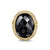 Albion Oval Ring in 18K Yellow Gold with Black Onyx and Diamonds, 21mm, Size 6