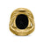 Albion Oval Ring in 18K Yellow Gold with Black Onyx and Diamonds, 21mm, Size 6