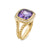 Albion Ring in 18K Yellow Gold with Amethyst and Diamonds, 11mm, Size 6