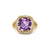 Albion Ring in 18K Yellow Gold with Amethyst and Diamonds, 11mm, Size 6