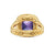 Albion Ring in 18K Yellow Gold with Amethyst and Diamonds, 11mm, Size 6