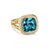 Albion Ring in 18K Yellow Gold with Hampton Blue Topaz and Diamonds, 11mm, Size 7