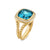 Albion Ring in 18K Yellow Gold with Hampton Blue Topaz and Diamonds, 11mm, Size 7