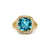 Albion Ring in 18K Yellow Gold with Hampton Blue Topaz and Diamonds, 11mm, Size 7