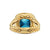 Albion Ring in 18K Yellow Gold with Hampton Blue Topaz and Diamonds, 11mm, Size 7