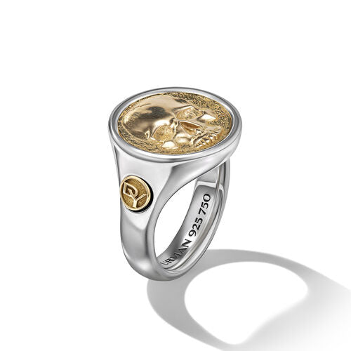 Life and Death Ring in Silver and Yellow Gold, Size 10