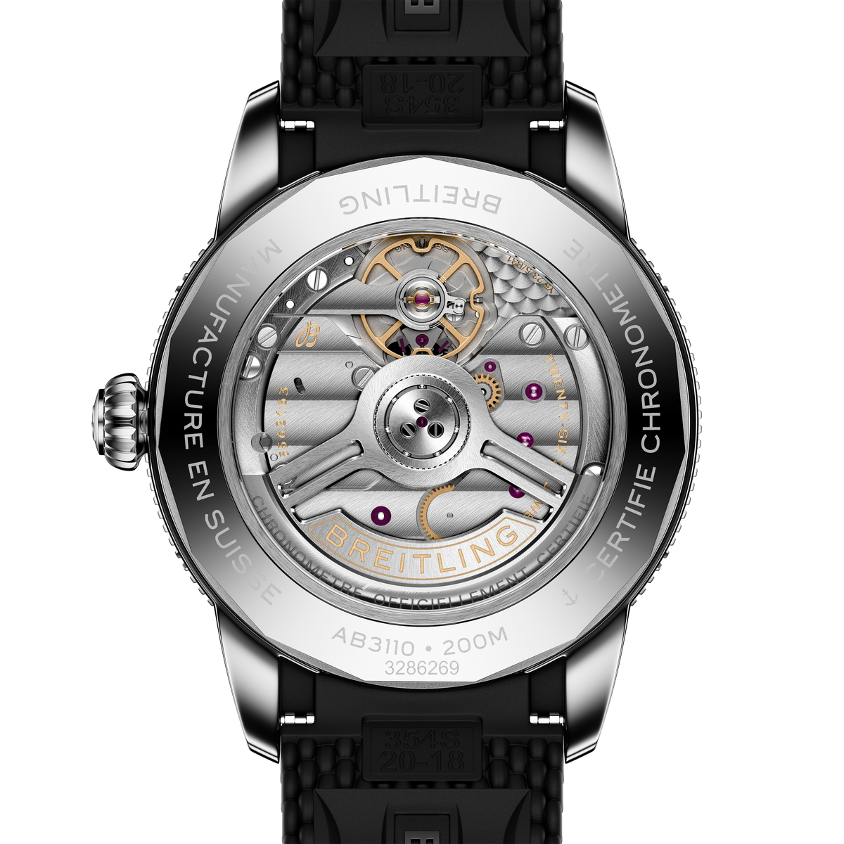 BREITLING ステンレススチール バックル ブライトリングBreitlingナビタイマー22mm用腕時計ベルト316