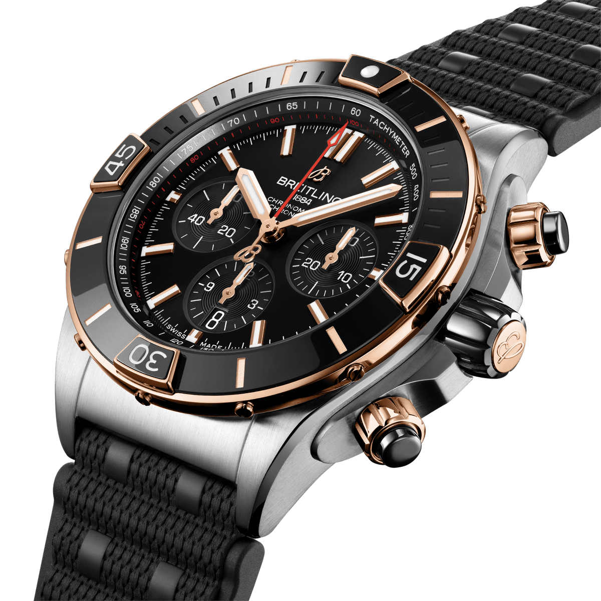 良品BREITLING レザーベルト 黒 ホワイトステッチ 良品BREITLING レザーベルト 黒 ホワイトステッチ