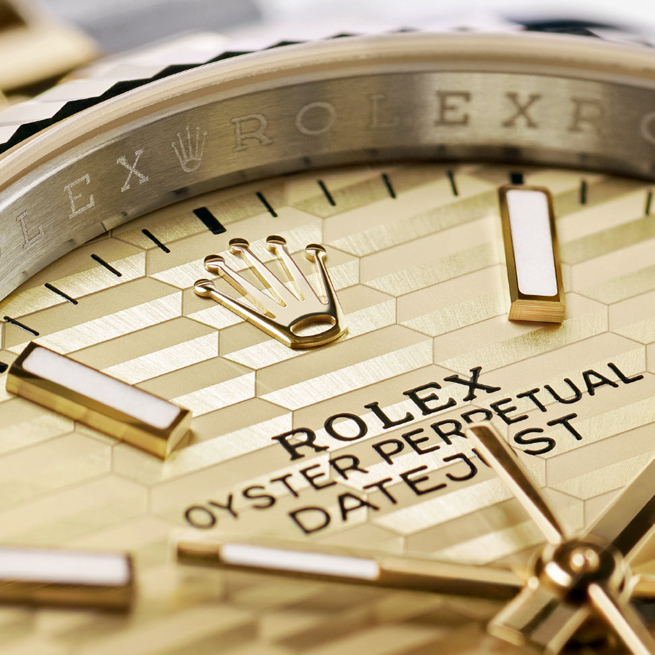 Rolex Datejust Yellow Gold Dial Detail