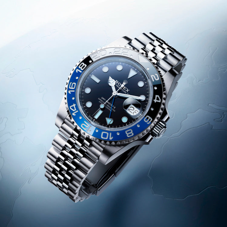 Rolex GMT-Master II on Blue Background