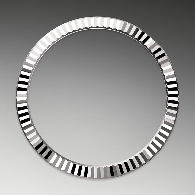 Fluted Bezel on Rolex Datejust 41 in Oystersteel and White Gold - M126334-0006 at Fink's Jewelers