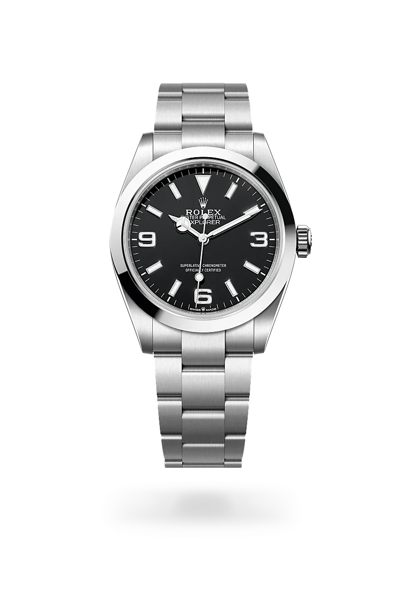 Rolex Explorer in Oystersteel, m224270-0001 Upright with Shadow - Fink's Jewelers