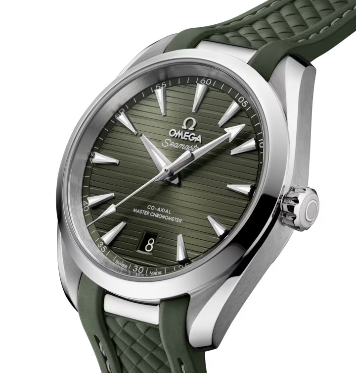 Rubber Strap Green Face Omega Watch Omega Seamaster Automatic Watch