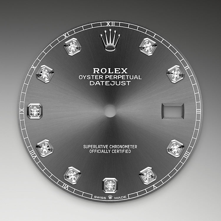 Slate Dial with Diamonds on Rolex Datejust 41 in Oystersteel and White Gold - M126334-0006 at Fink's Jewelers