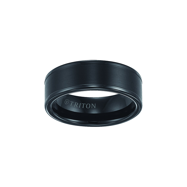 Triton 8mm Black Tungsten Carbide | Wedding Band | Fink's Triton 8mm Black Tungsten Carbide | Wedding Band | Fink's
